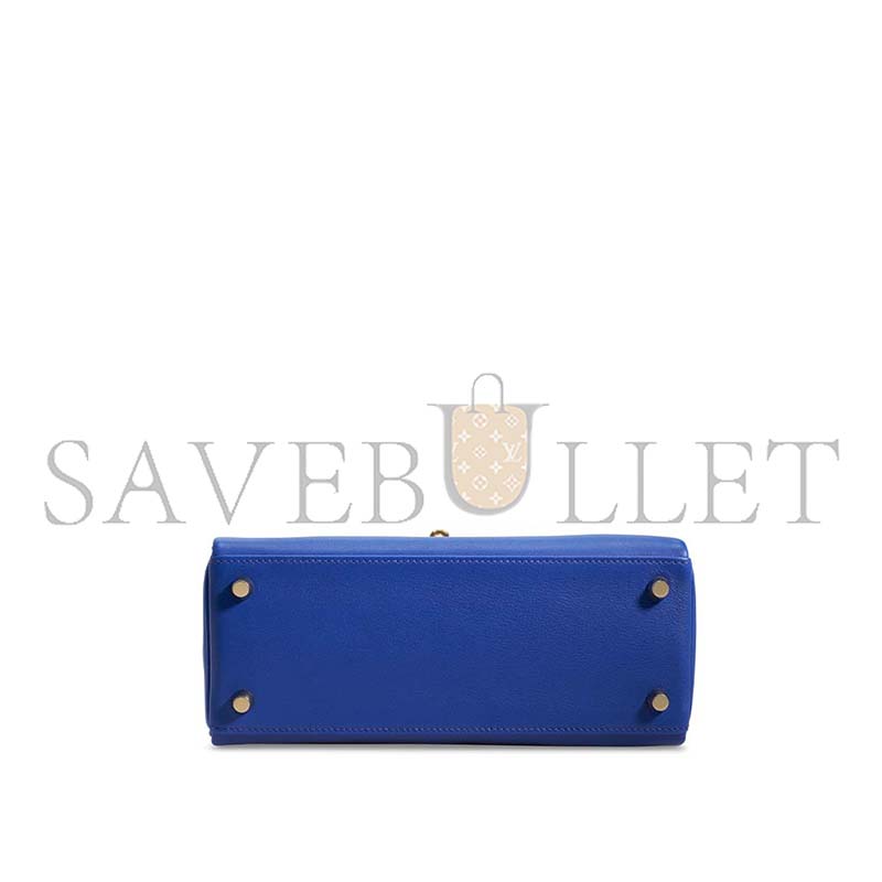 H**mes a bleu Électrique swift leather retournÉ kelly 28 with gold hardware (28*22*10cm)